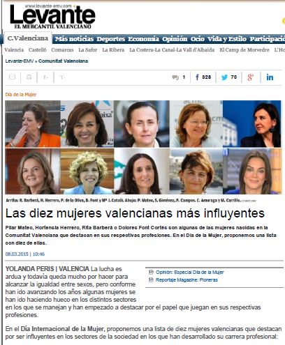 las diez mujeres valencianas mas influyentes